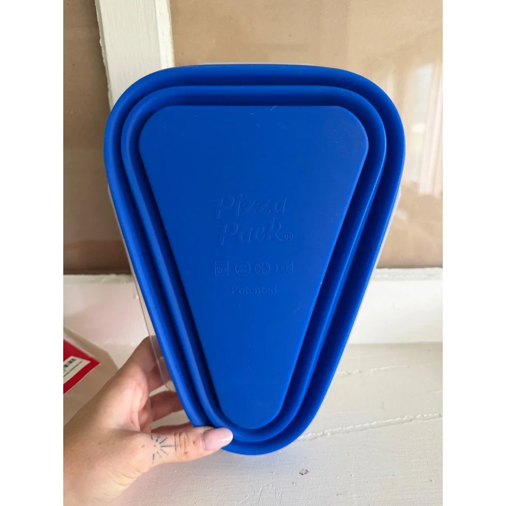 Pizza Pack Collapsible Silicone Pizza Storage Container with 5 Trays Blue NEW